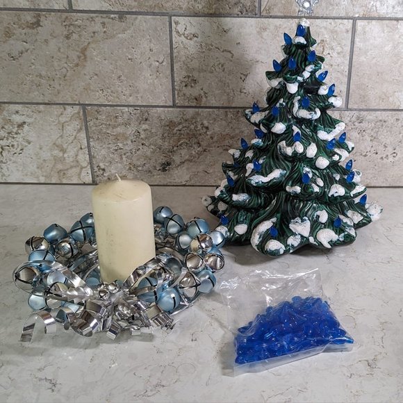 Ceramic Christmas Tree With Snow And Lights 